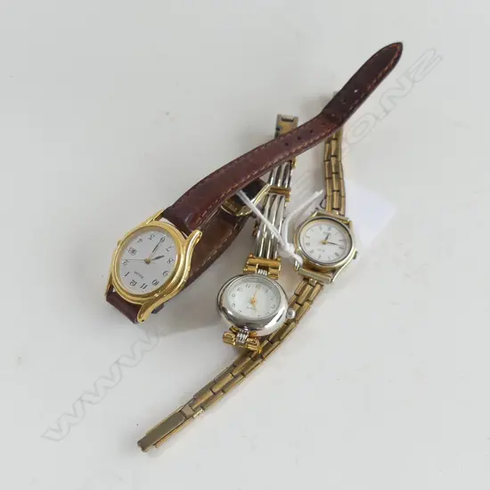 3 LADIES DRESS WRIST WATCHES
