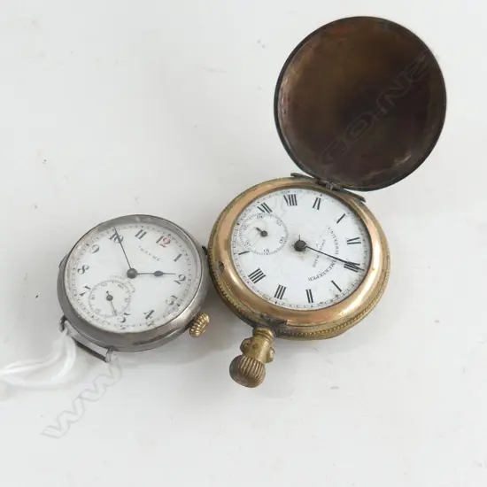 2 ANTIQUE WATCHES; GP POCKETWATCH & STG AF