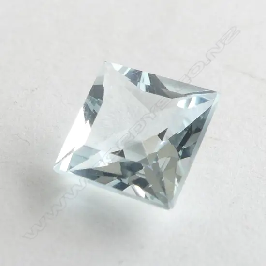 2.1CT AQUAMARINE, FACETED, SQUARE, FRENCH CUT