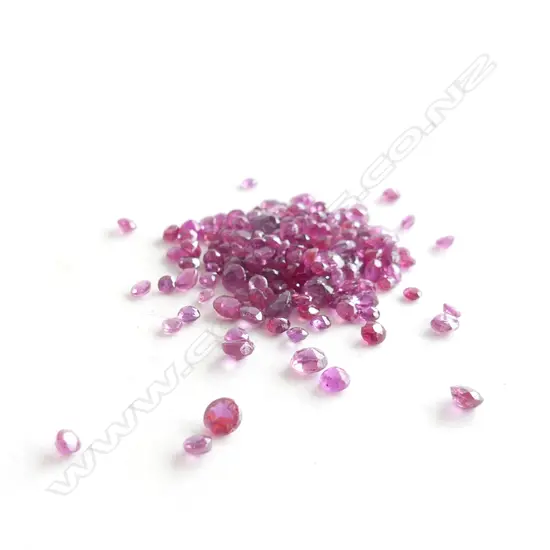 MIXED LOT 10CT FACETED RUBIES, 1-3MM