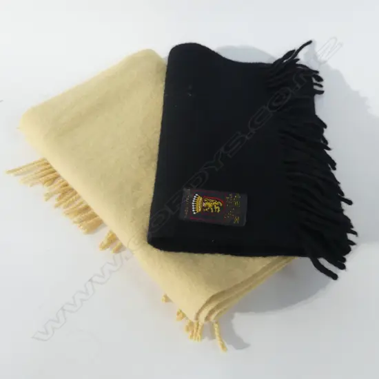 2 SCARVES; VINTAGE 100% WOOL (MADE IN FRANCE) & LORO PIANA WOOL 