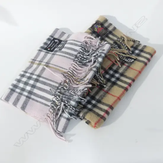 2 ITALIAN SCARVES; 1 100% WOOL & 1 100% CASHMERE 