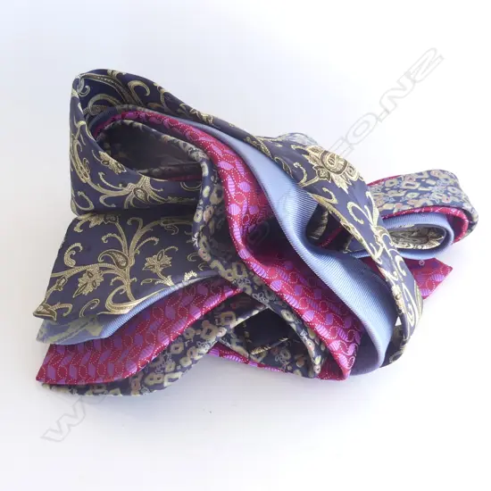 4 VINTAGE MENS TIES; KARL LAGERFIELD, PIERRE CARDIN, LAVIN - PARIS & PACO RABANNE - PARIS