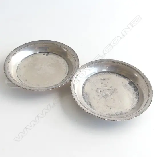 2 EGYPTIAN SILVER COASTERS D 100 MM 127 GM
