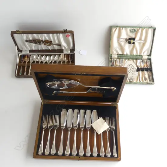 CASED SET OF EP FISH SERVERS +KNIVES AND FORKS + CASE DESERT AND CAKE SET L 350 MM