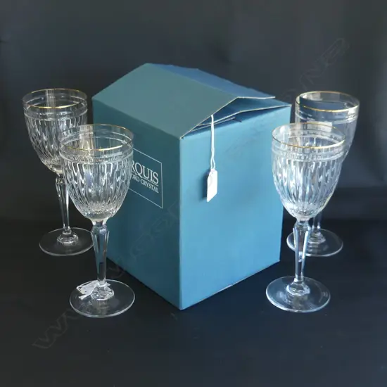 8 MARQUIS WATERFORD HANOVER GOBLETS H 220 MM 4 BOXED