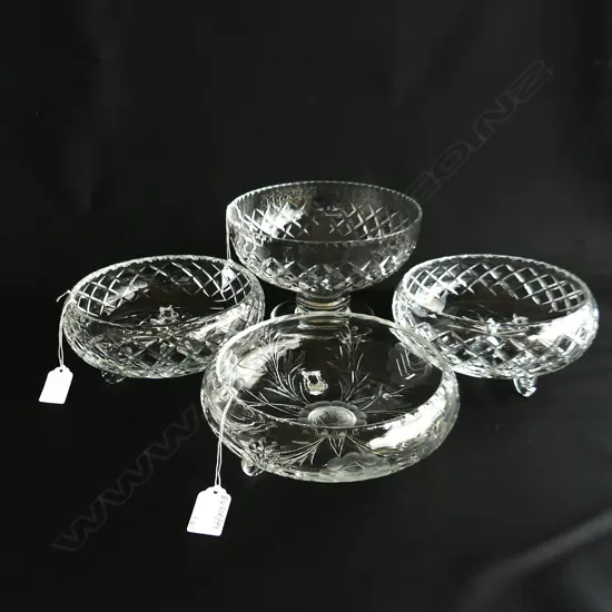 STUART CRYSTAL BOWL + 3 OTHERS D 200 MM 