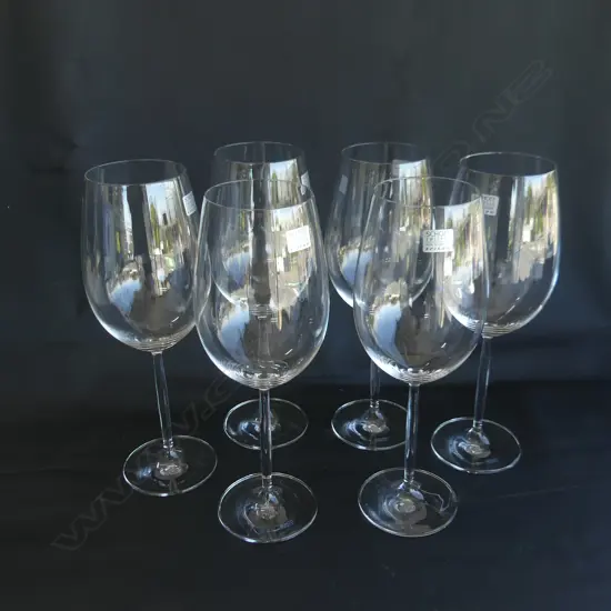 6 BOXED SCHOTT ZWIESEL BORDEAUX WINE GLASSES