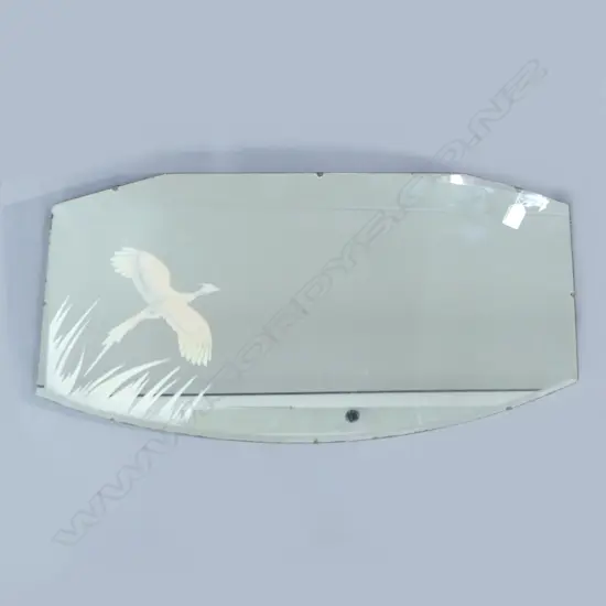 RETRO WALL MIRROR WITH BIRD DESIGN TO SIDE L 900 X 360MM