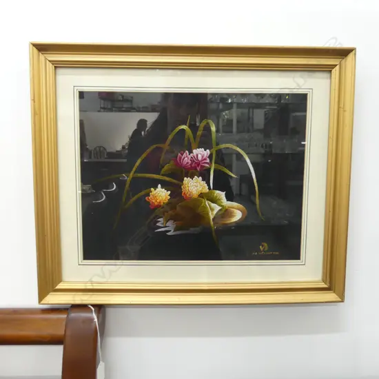 GILT FRAMED VIETNAMESE EMBROIDERY 420 X 320MM