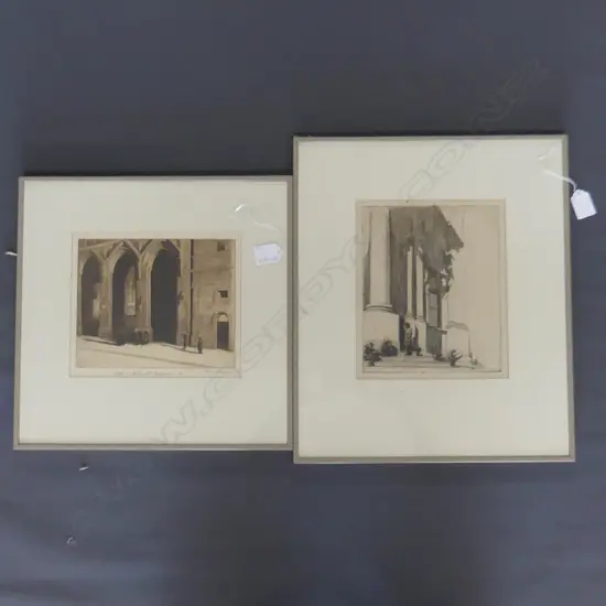 PASCOE REDWOOD 2 ARCHITECTURAL ENGRAVINGS  210 X 180 MM 