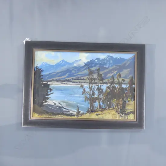 WILLIAM FRANCIS MOORE 'LAKE WAKATIPU FROM MILL CREEK KINLOCH NZ' OIL 375x575mm