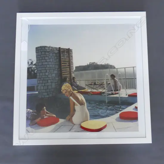 SLIM AARONS PRINT 'PENTHOUSE POOL' 420x415mm