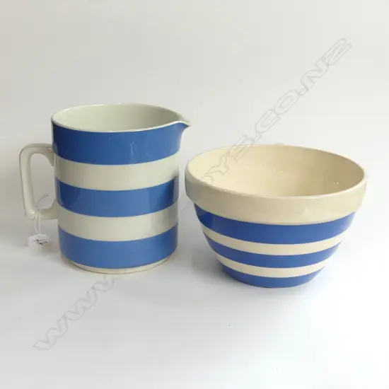 CORNISH WARE JUG AND BOWL H 150 MM