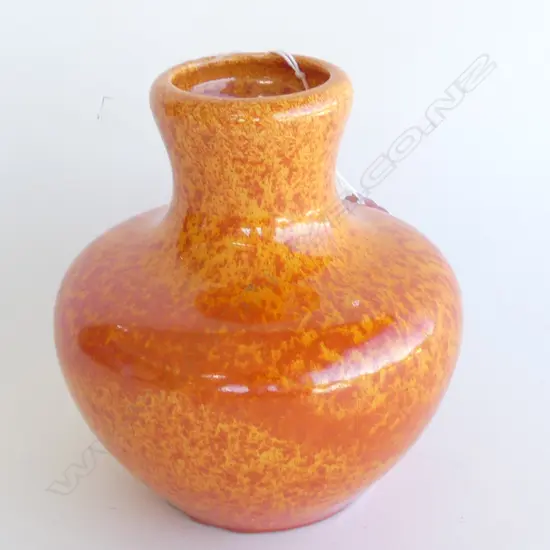 ROYAL LANCASTRIAN HAND POTTED ORANGE VASE H.150mm
