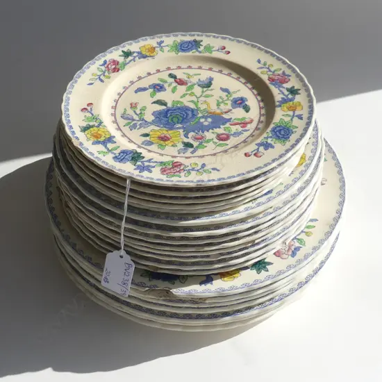 20 MASONS REGENCY PLATES; 7 DINNER 270mm dia / 8 LUNCHEON 220 / 5 SIDE 205mm AF FAULTS