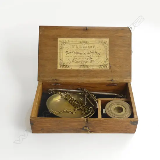 CASED SET OF GOLD BALANCE SCALES & WIEGHTS