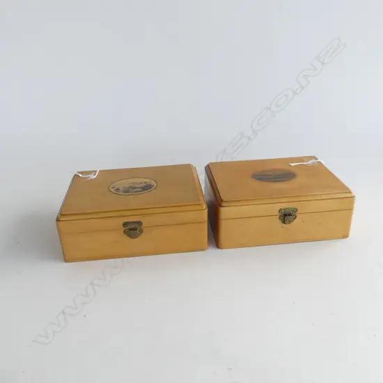 2 MAUCHLINE WARE TRINKET BOXES LENGHT 165MM