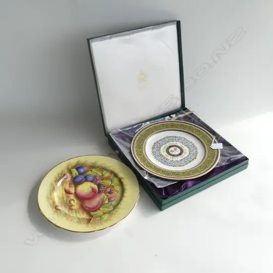 SPODE WIBLEDON CENTENARY PLATE +AYNSLEY H/PAINTED FRUIT PLATE D 260 MM