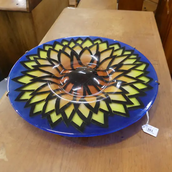 LGE ART GLASS PLATE 425mm dia