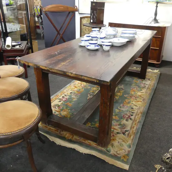 VINTAGE RUSTIC PLANK TOP TABLE (AF) 2140x800x750mm