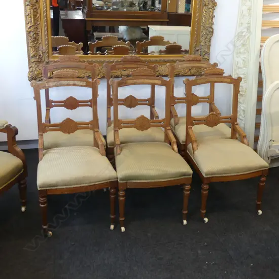 6 EDWARDIAN DINING CHAIRS