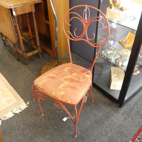 RED PAINTED METAL CHAIR