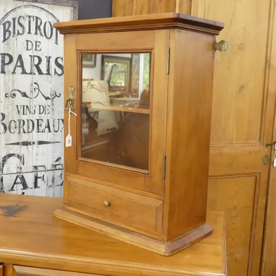 EARLY 20thC GLAZED WALL CABINET 465x230x600mm