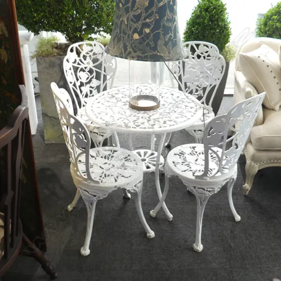 5 PCE ENDERSLEA OUTDOOR PATIO SET; 4 CHAIRS + TABLE