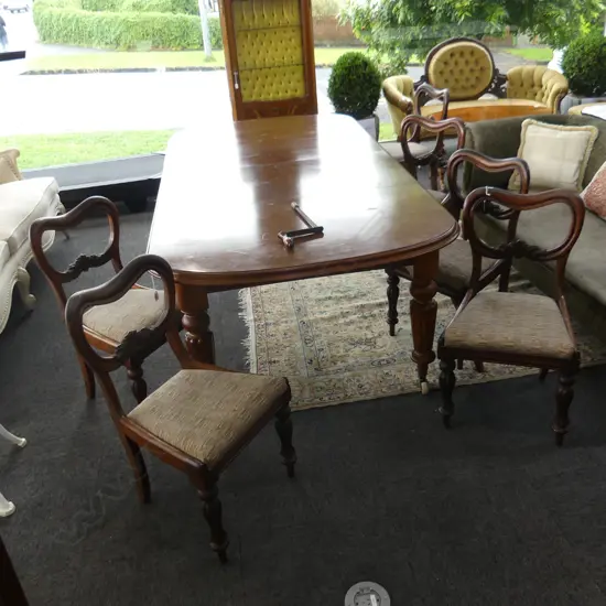 SIX VICTORIAN BALLOON BACK CHAIRS w. DROP IN SEATS