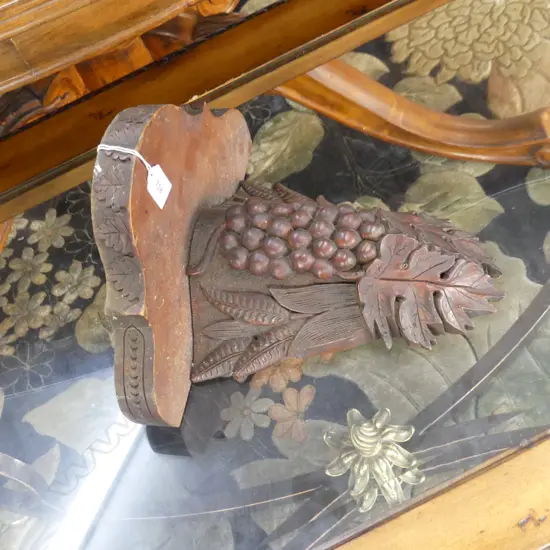 ANTIQUE CARVED WOODEN WALL BRACKET SHELF H.295mm