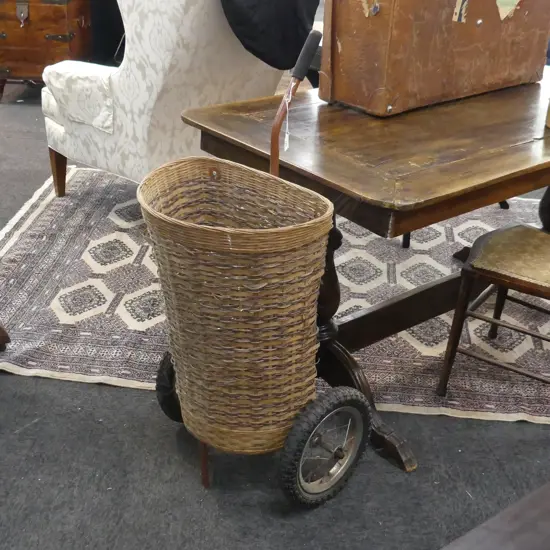 VINTAGE CANE SHOPPING TROLLEY