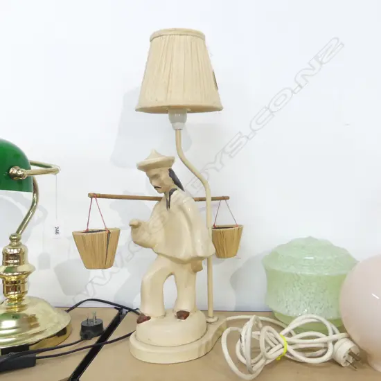 RETRO CHALKWARE LAMP H.520mm - ORIENTAL MAN