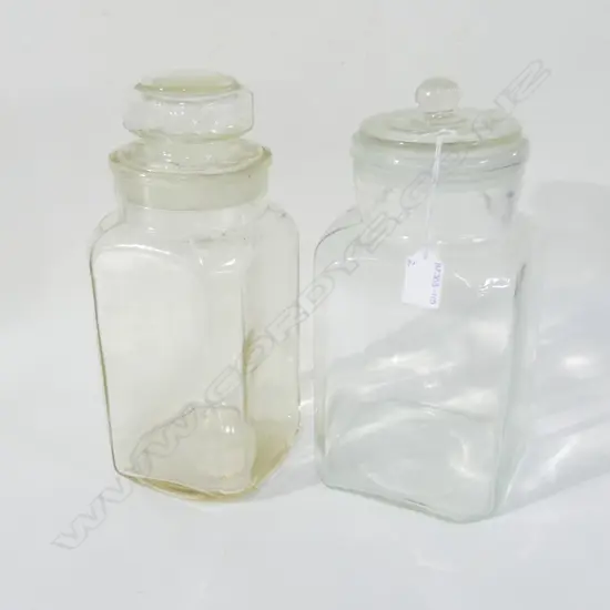 2 LARGE VINTAGE LOLLY JARS; H. 290MM