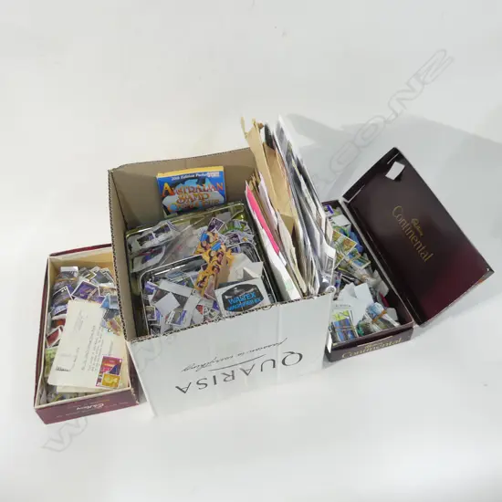 BOX LOT ASST. MOSTLY NZ STAMPS ETC