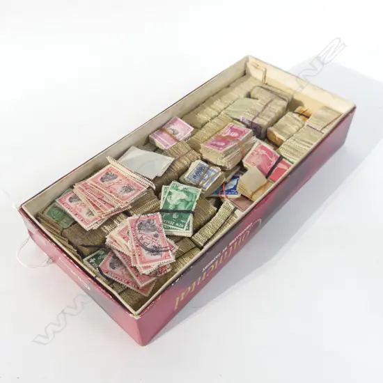 BOX VINTAGE NZ STAMPS 