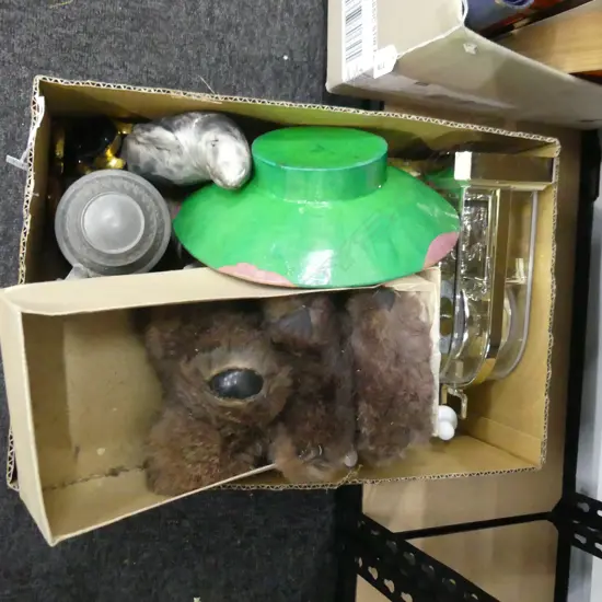 BOX MISC INCL ASST FIGURINES & COLLECTABLES ETC..