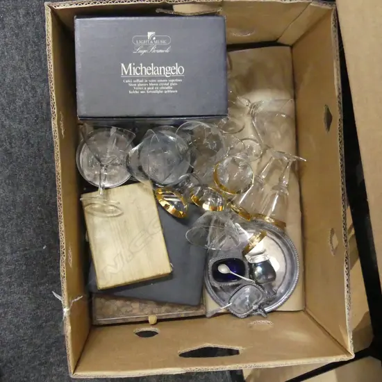 LOT ASST WINE GLASSES /EP CONDIMENTS/CUTLERY ETC