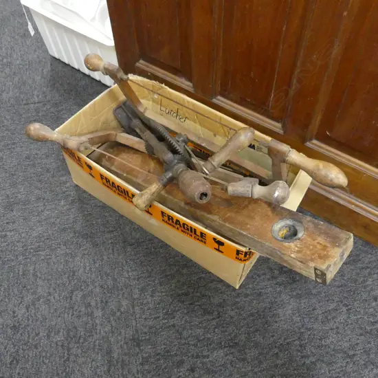 BOX LOT ANTIQUE TOOLS