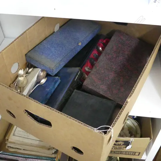 LARGE LOT OF ASST CASED CUTLERY ETC