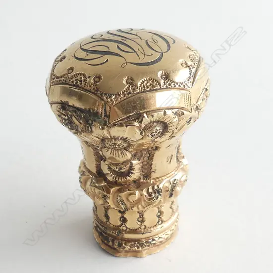 ROLLED GOLD WALKING STICK HANDLE 28.8GMS
