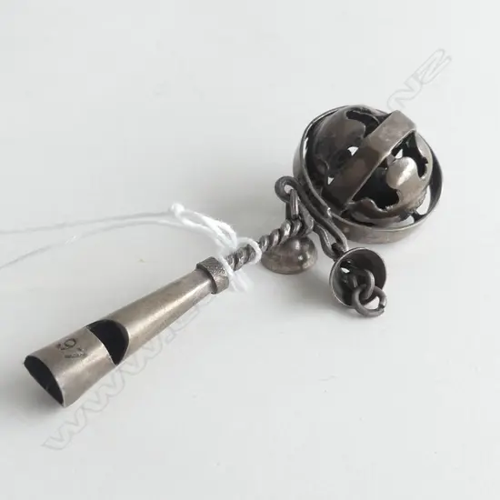 VINTAGE BABY RATTLE WITH WHISTLE 16.7GMS