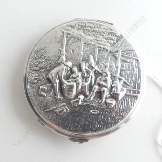 STG SILVER COMPACT STAMPED 925  DIA 70MM