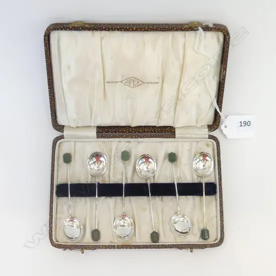 SET 6 NZ STG SILVER COFFEE SPOONS- IN ORIGINAL BOX