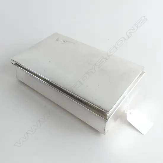 STG SILVER BOX, EUROPEAN HALLMARKS,STAMPED WITH LION 830 S.  L 170MM