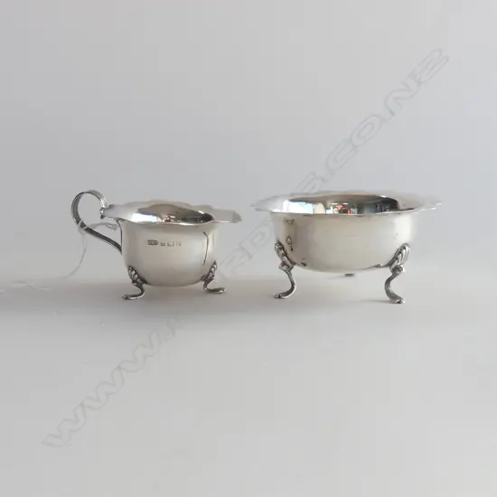 STG SILVER MILK JUG & SUGAR BOWL B'HAM 1903 120 GRAMS