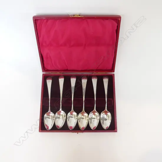 SET OF 6 GEORGIAN TEA SPOONS 76 GRAMS, CASED