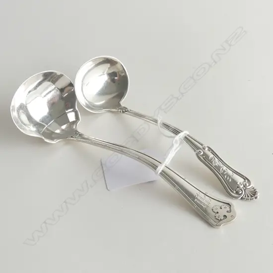 2 AMERCIAN SILVER SAUCE LADLES 52gms