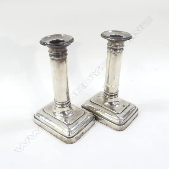 PR STG SILVER CANDLESTICKS SHEFFIELD 1907 H.155mm