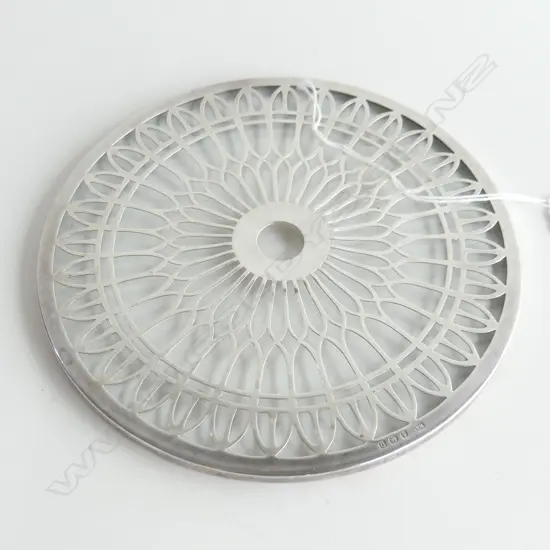 SILVER AND GLASS W & H TEAPOT STAND hallmarked BIRM. 1928 Dia.152mm